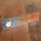 ステームパンクグランジ・バーディグリパーソナライズされたス・ラスティ デスクネームプレート (側面)