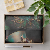 ステームパンクグリーン色アリゲーターデコパージュ 薄葉紙 (ギフト)