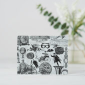 ステームパンクコラージュ番号2 ポストカード (スタンド正面)