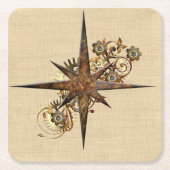 ステームパンクコンパススター スクエアペーパーコースター (正面)
