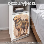 ステームパンクゴールデンレトリバー – デコページ –  薄葉紙