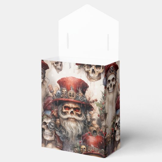 ステームパンクサンタスカルレッドトップハットゴトマスゴシック フェイバーボックス (オープン)
