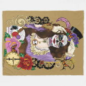 ステームパンクシュガースカル フリースブランケット (正面(横))