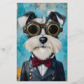 ステームパンクシュナウザードッグボウタイZ9スクラップブック紙 (正面)