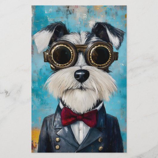 ステームパンクシュナウザードッグボウタイZ9スクラップブック紙 (正面)