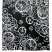 ステームパンクシルバーギア シャワーカーテン (正面)