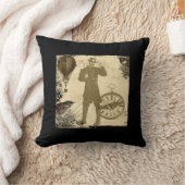 ステームパンクジェントンコラージュ装飾用クッション クッション (ブランケット)