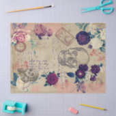 ステームパンクスカルとバラ 薄葉紙 (クラフト)