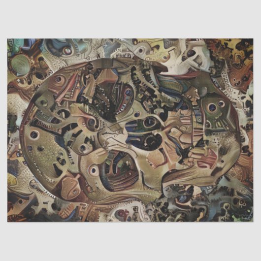 ステームパンクスカルデクページティッシュペーパー 薄葉紙 (正面)