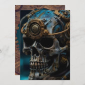 ステームパンクスカルハローウィンパーティ招待状 招待状 (正面/裏面)