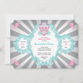 ステームパンクスカルバーストベビーシャワー招待状 招待状 (正面)