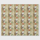 ステームパンクスカル書フローラズホールラッピング紙 ラッピングペーパー (フラット)