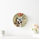 ステームパンクスカル書フローラハロウィーン ラウンド壁時計 (ホーム)