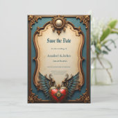 ステームパンクスタイルで永遠の愛、超現実的な優雅さ セーブザデート (スタンド正面)