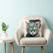 ステームパンクスタイルの水彩猫 クッション (椅子)