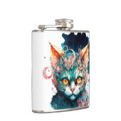 ステームパンクスタイルの水彩猫 フラスク (右)