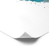 ステームパンクスタイルの水彩猫 ポスター (角)