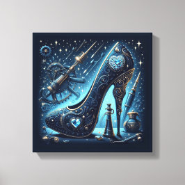 ステームパンクスタイルスティレットハイヒール キャンバスプリント