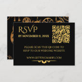 ステームパンクストラビガンザヴィンテージ結婚Clockwork's 出欠カード (正面/裏面)