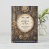 ステームパンクストラビガンザヴィンテージ結婚Clockwork's 招待状 (スタンド正面)