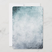 ステームパンクティール（緑がかった色）ハート結婚式招待状 招待状 (裏面)