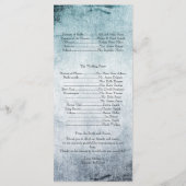 ステームパンクティール（緑がかった色）ハート結婚式 プログラム (裏面)