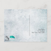 ステームパンクティール（緑がかった色）ハートRSVPポストカード インビテーションポストカード (裏面)