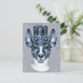 ステームパンクドッグオンヴィンテージ文字 ポストカード (スタンド正面)