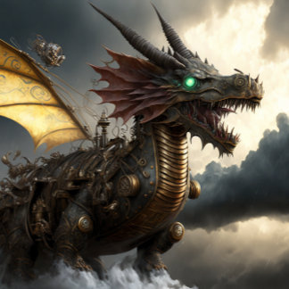 ステームパンクドラゴンフード付きスウェットシャツ パーカ