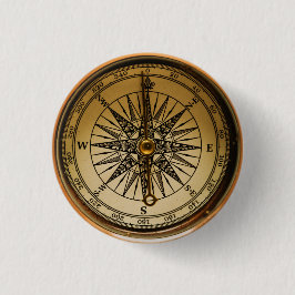 ステームパンクノスタルジックオールドブラスコンパス 缶バッジ