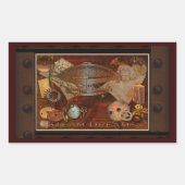 ステームパンクノスタルジックビクトリアンコラージアート 長方形シール (正面)