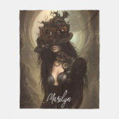 ステームパンクハイドザイズアイオリジナルのアートワーク フリースブランケット (正面)