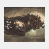 ステームパンクハイドザイズアイオリジナルのアートワーク フリースブランケット (正面(横))