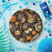 ステームパンクハロウィーンパンプキン&スワール紙プレート ペーパープレート (パーティー)