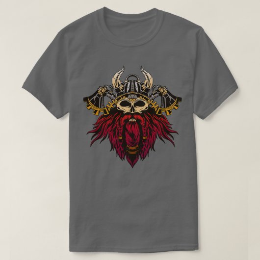 ステームパンクバイキングスカル Tシャツ (デザイン正面)