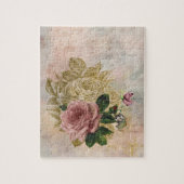 ステームパンクバラ |洗練されたピンクと金ゴールド ジグソーパズル (縦)