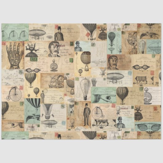 ステームパンクバルーン&ポストカードエフエメラティッシュペーパー 薄葉紙 (正面)