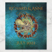 ステームパンクパーソナライズされたラスティギアズ結婚 ワインラベル (シングルラベル)