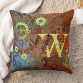 ステームパンクパーソナライズされたラスティClockworkギア クッション (ブランケット)