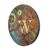 ステームパンクパーソナライズされたラスティClockworkギア ダーツボード (正面右)