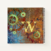 ステームパンクパーソナライズされたラスティClockworkギア ノートブック (裏面)