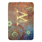 ステームパンクパーソナライズされたラスティClockworkギア バスマット (正面縦)