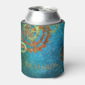 ステームパンクパーソナライズされたラスティClockworkギア 缶クーラー (缶正面)