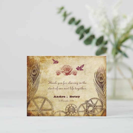 ステームパンクビクトリアンありがとうポストカード ポストカード (スタンド正面)