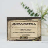 ステームパンクビクトリアンウェディングレセプションカード 出欠カード (スタンド正面)