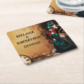 ステームパンクビクトリアンエレガンス結婚ズ スクエアペーパーコースター (アングル)