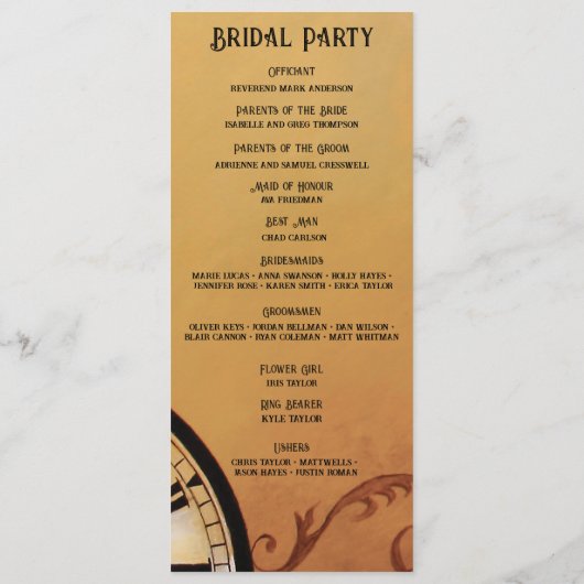 ステームパンクビクトリアンエレガンス結婚式 プログラム (裏面)