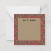 ステームパンクビクトリアンオールドロック鍵レッドポピー ノートカード (裏面)