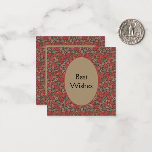 ステームパンクビクトリアンオールドロック鍵レッドポピー ノートカード (正面/裏面インサイチュ)