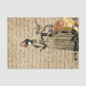 ステームパンクビクトリアンオールド金ゴールドレディーウーマンヴィンテージ 薄葉紙 (正面)